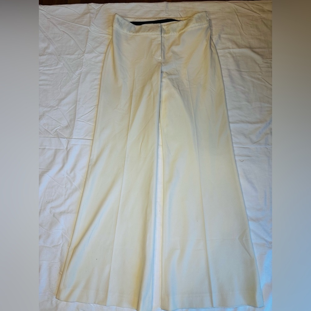 Apostrophe Cream Wide-Leg Dress Pants